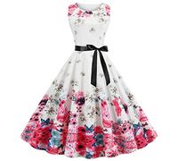 Mujer Vestidos Vintage Retro Rockabilly Años 1950 50 60 70 Estilo Audrey Hepburn Casual Vestido Ruched Lateral Cuello Vintage Años 70 Pin Up Verde Mujer Barato, F rosa., XXL