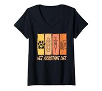 Mujer Vet Tech Asistente Veterinario Apreciación de la Vida Día Veterinario Camiseta Cuello V