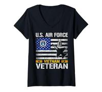 Mujer Veterano de Vietnam de la Fuerza Aérea de Camiseta Cuello V