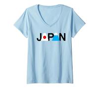 Mujer Viaja a Japón, ama su Cultura, Fuji, tipografía Camiseta Cuello V