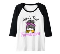 Mujer Viaje a Juego para niñas Formentera moño desordenado Camiseta Manga Raglan
