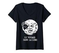 Mujer Viaje a la luna cine silencioso clásico vintage película regalo Camiseta Cuello V