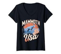 Mujer Viaje a la luz de la Luna por Mammoth USA Forest Road Camiseta Cuello V