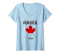 Mujer Viaje a Montreal Canadá Viajes Souvenirs Camiseta Cuello V
