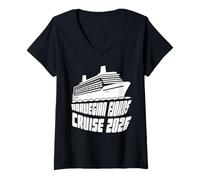 Mujer Viaje a Noruega 2026! Fiordos noruegos a Juego Camiseta Cuello V