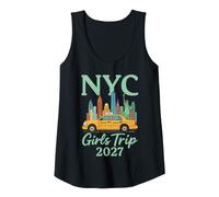 Mujer Viaje a Nueva York Chicas 2027 Travel Taxi Nueva York 2027 Camiseta sin Mangas