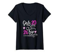 Mujer Viaje de Chicas 2026 San Petersburgo Vacaciones en la Playa Coincidencia grupal Camiseta Cuello V