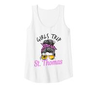 Mujer Viaje de Chicas a Juego St. Thomas USVI Cabello desordenado Camiseta sin Mangas