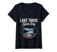 Mujer Viaje de Chicas a Lake Tahoe Camiseta Cuello V