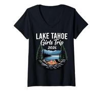 Mujer Viaje de Chicas de Lake Tahoe 2026 Camiseta Cuello V
