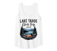 Mujer Viaje de Chicas en Lake Tahoe 2026 Fin de Semana de fogata en el Lago Camiseta sin Mangas