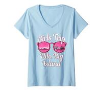 Mujer Viaje de Chicas Hilo Hawaii Despedida de Soltera Viaje de Mujeres Big Island Camiseta Cuello V