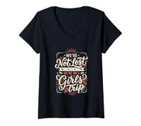 Mujer Viaje de Chicas no perdidas Estamos en un Viaje de Chicas Camiseta Cuello V