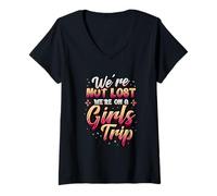 Mujer Viaje de Chicas no perdidas Estamos en un Viaje de Chicas Camiseta Cuello V