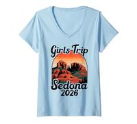 Mujer Viaje de Chicas Sedona 2026 Arizona Red Rock Vacaciones Camiseta Cuello V