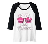 Mujer Viaje de Chicas St. Thomas USVI Viaje de Despedida de Soltera Camiseta Manga Raglan