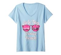 Mujer Viaje de Chicas Venecia Beach Bachelorette Viaje de Mujeres Camiseta Cuello V