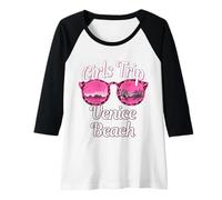 Mujer Viaje de Chicas Venecia Beach Bachelorette Viaje de Mujeres Camiseta Manga Raglan