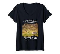 Mujer Viaje de Recuerdo a Las Tierras Altas de Escocia de Stone Cottage para niños Camiseta Cuello V