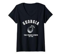 Mujer Viaje estatal de melocotón a Georgia a Georgia State Home Georgia Camiseta Cuello V