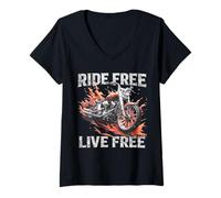 Mujer Viaje Libre. Vive Libre. Camiseta Cuello V