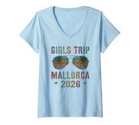 Mujer Viaje NIÑAS Mallorca 2026 Vacay Cruise Travel Matching Camiseta Cuello V