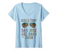 Mujer Viaje NIÑAS San Jose del Cabo 2026 Vacay Cruise Travel Camiseta Cuello V