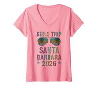 Mujer Viaje NIÑAS Santa Barbara 2026 Vacay Beaching Travel Camiseta Cuello V