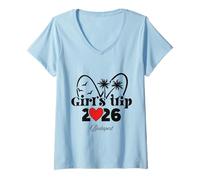 Mujer Viaje para niñas 2026 Budapest Camiseta Cuello V