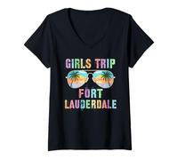 Mujer Viaje para NIÑAS para NIÑAS FT Fort Lauderdale Viajes Playa Vacaciones Camiseta Cuello V