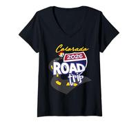 Mujer Viaje por Carretera a Colorado 2026 Camiseta Cuello V