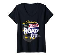 Mujer Viaje por Carretera a Florida 2026 Camiseta Cuello V
