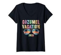 Mujer Viaje Retro a Cozumel Vacation 2026, la Mejor combinación de Vacaciones de la Historia Camiseta Cuello V