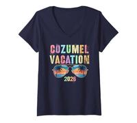 Mujer Viaje Retro a Cozumel Vacation 2026, la Mejor combinación de Vacaciones de la Historia Camiseta Cuello V