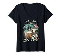 Mujer Viaje Tailandia 2026! Pattaya Y Bangkok Camiseta Cuello V