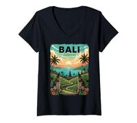 Mujer Viajes a Bali Indonesia Camiseta Cuello V