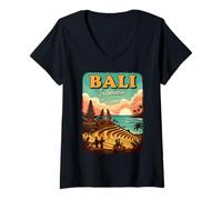 Mujer Viajes a Bali Indonesia Camiseta Cuello V
