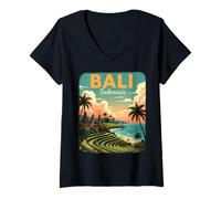 Mujer Viajes a Bali Indonesia Camiseta Cuello V
