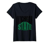 Mujer Viajes del Estado de Michigan Camiseta Cuello V