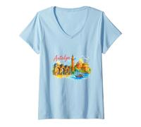 Mujer Viajes Diarios clásicos de Turquía en Antalya Camiseta Cuello V