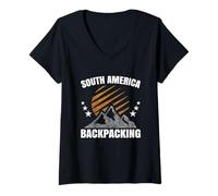 Mujer Viajes imprescindibles Viaje Souvenirs Mochilero Sudamérica Camiseta Cuello V
