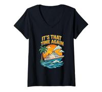 Mujer Vibes de vacaciones en crucero, es ese momento otra vez Camiseta Cuello V