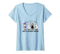 Mujer Vibraciones de Halloween de Just A Goose Boo Crew Camiseta Cuello V