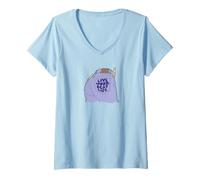 Mujer Vibraciones retro confiadas, mensaje inspirador, vive tu mejor vida Camiseta Cuello V