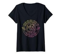 Mujer Vibraciones Retro de Miami Vice Neon Skyline Camiseta Cuello V