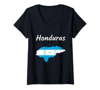 Mujer Vibrante Playa y Bandera del volcán de Nicaragua Camiseta Cuello V