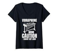 Mujer Vibraphone Mom Caution I Might Get Loud Camiseta Cuello V