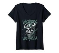 Mujer Victoria o Valhalla Nórdica Viking Mitología Camiseta Cuello V