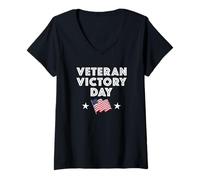 Mujer Victory Day Veterans Day Happy Veterans Victory Day Holiday Camiseta Cuello V