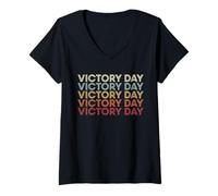 Mujer Victory Day Veterans Day Happy Victory Day Holiday Camiseta Cuello V